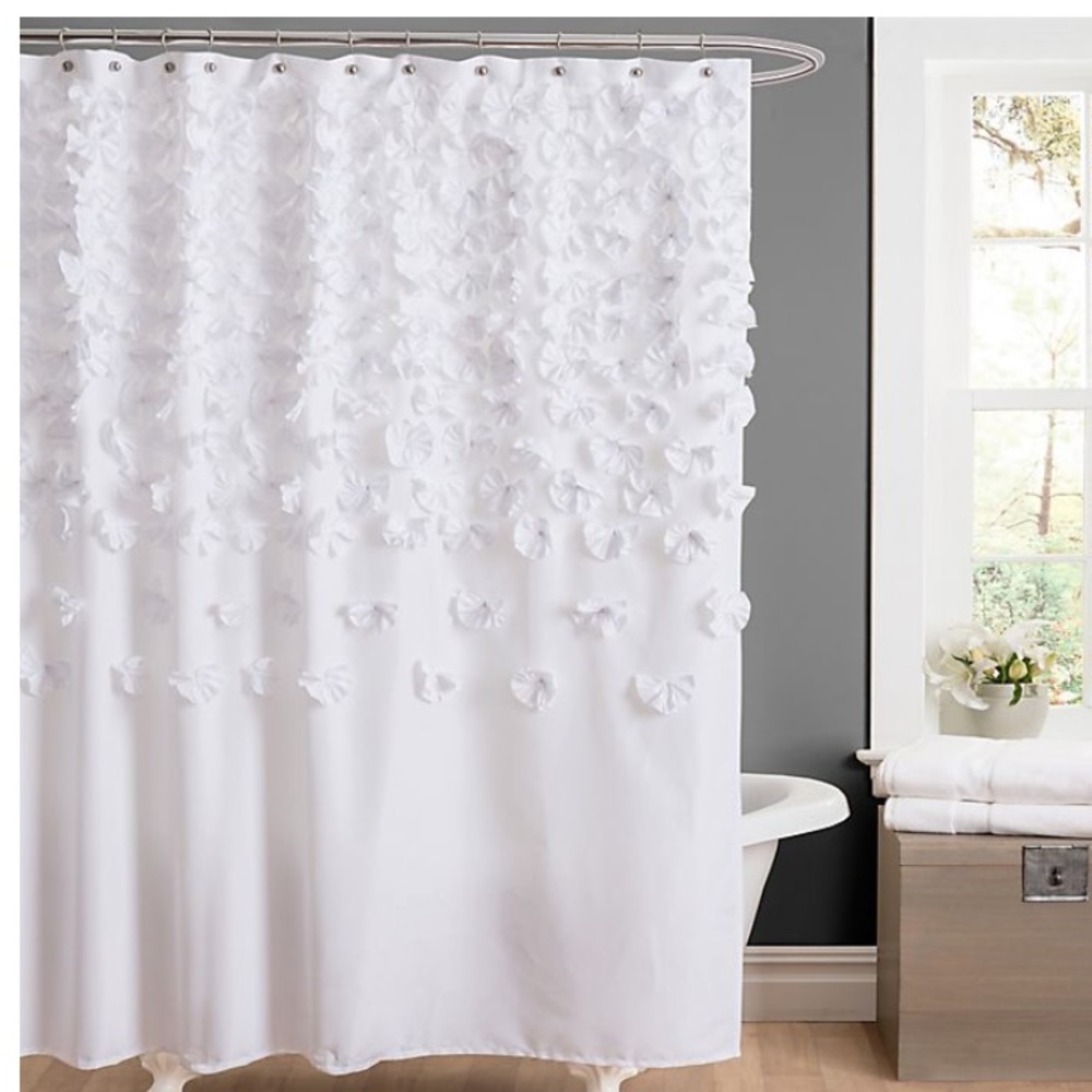 Lucia Shower Curtain in White